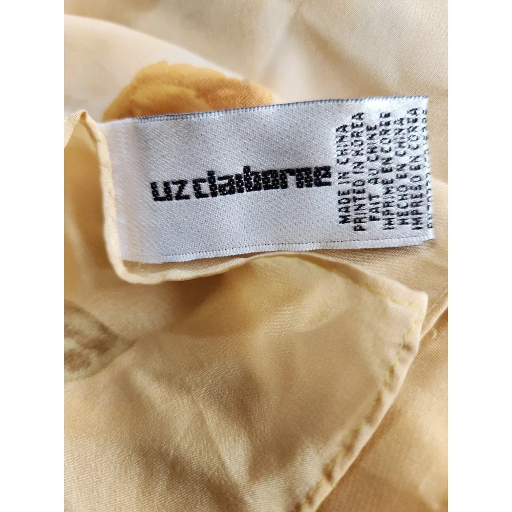 Liz Claiborne Silk Scarf Vintage Floral Roses Square Elegant Classic Square